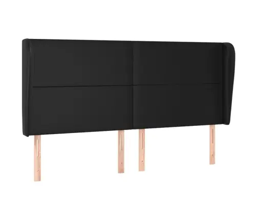 Galvgalis Ar Malām, 203X23X118/128 Cm, Melna Mākslīgā Āda Vidaxl