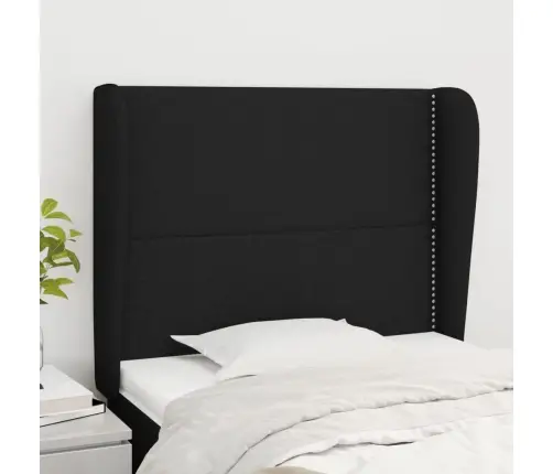 Galvgalis Ar Malām, 83X23X118/128 Cm, Melns Audums Vidaxl