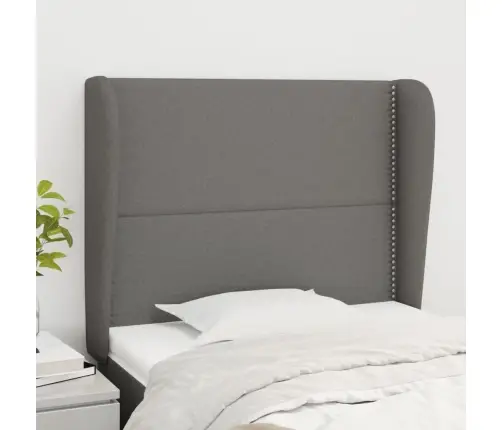 Galvgalis Ar Malām, 93X23X118/128 Cm, Tumši Pelēks Audums Vidaxl