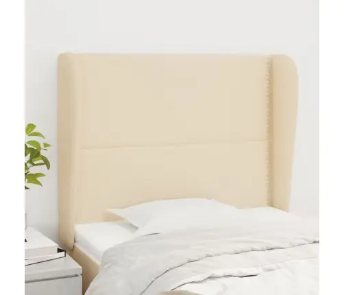 Galvgalis Ar Malām, 103X23X118/128 Cm, Krēmkrāsas Audums Vidaxl