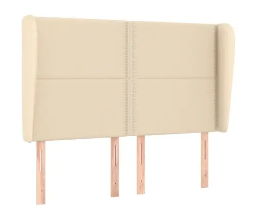 Galvgalis Ar Malām, 147X23X118/128 Cm, Krēmkrāsas Audums Vidaxl