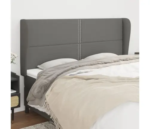 Galvgalis Ar Malām, 163X23X118/128 Cm, Tumši Pelēks Audums Vidaxl