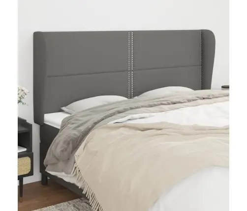 Galvūgalis Su Auselėmis, Pilkas, 203X23X118/128cm Audinys