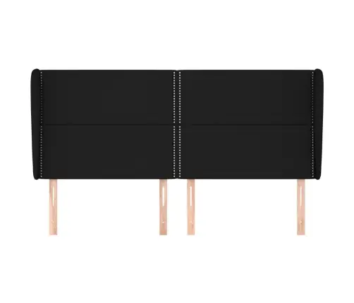 Galvgalis Ar Malām, 203X23X118/128 Cm, Melns Audums Vidaxl