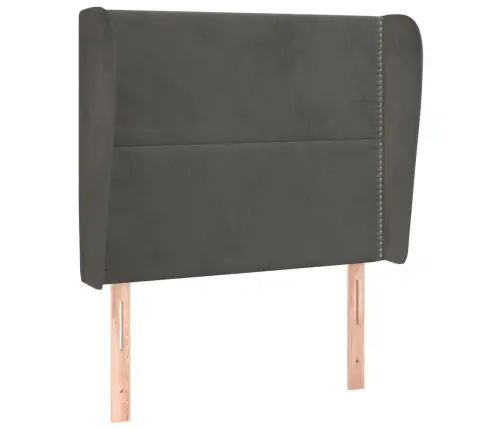 Galvgalis Ar Malām, 83X23X118/128 Cm, Tumši Pelēks Samts Vidaxl