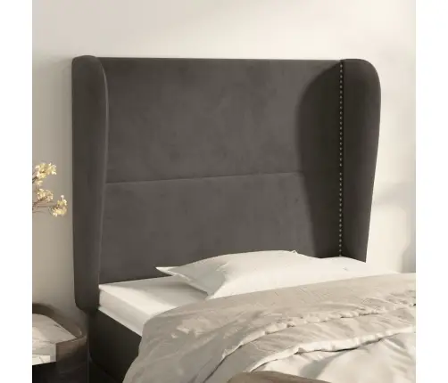 Galvgalis Ar Malām, 83X23X118/128 Cm, Tumši Pelēks Samts Vidaxl