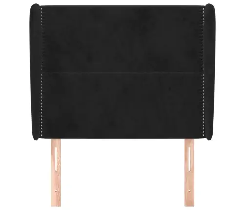 Voodipeats Servadega, Must, 83X23X118/88 cm Samet