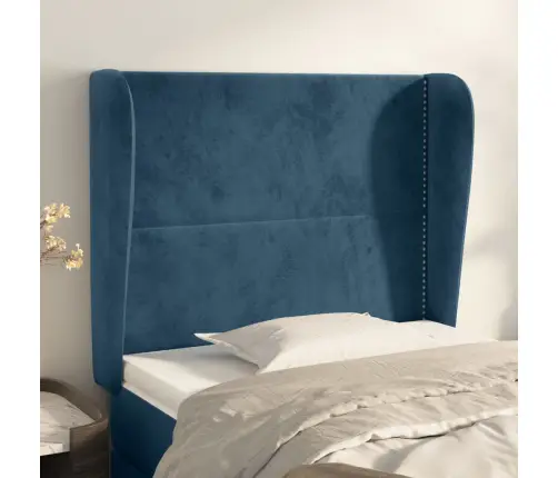 Galvgalis Ar Malām, 83X23X118/128 Cm, Tumši Zils Samts Vidaxl