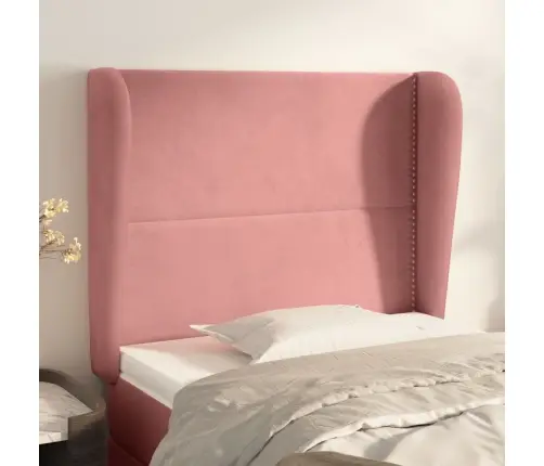 Galvgalis Ar Malām, 83X23X118/128 Cm, Rozā Samts Vidaxl