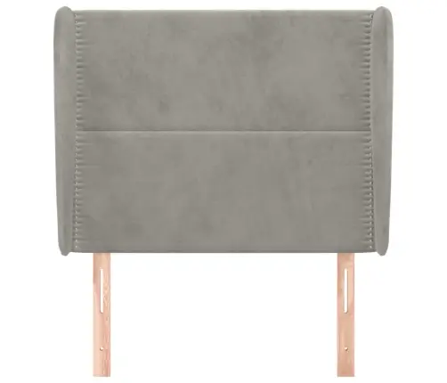 Galvgalis Ar Malām, 93X23X118/128 Cm, Gaiši Pelēks Samts Vidaxl