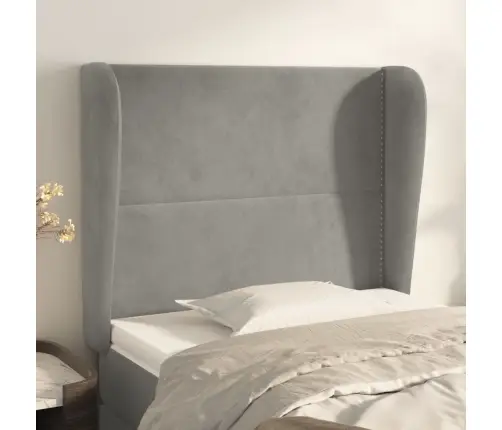 Galvgalis Ar Malām, 93X23X118/128 Cm, Gaiši Pelēks Samts Vidaxl