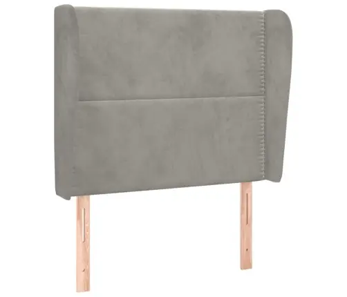 Galvūgalis Su Auselėmis, Pilkas, 103X23X118/128cm Aksomas