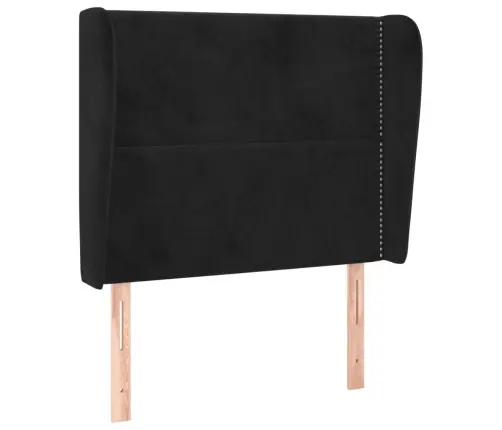 Galvgalis Ar Malām, 103X23X118/128 Cm, Melns Samts Vidaxl