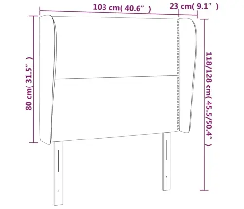 Voodipeats Servadega, Tumesinine, 103X23X118/128 cm Samet