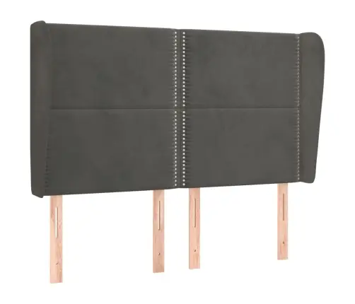 Galvgalis Ar Malām, 147X23X118/128 Cm, Tumši Pelēks Samts Vidaxl