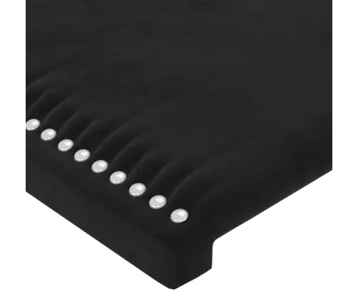 Galvūgalis Su Auselėmis, Juodas, 147X23X118/128cm Aksomas