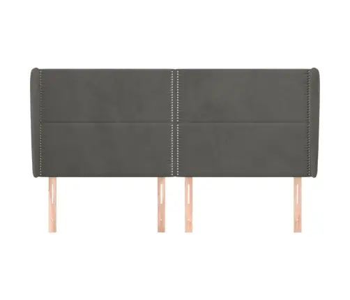 Voodipeats Servadega, Tumehall, 163X23X118/128 cm Samet