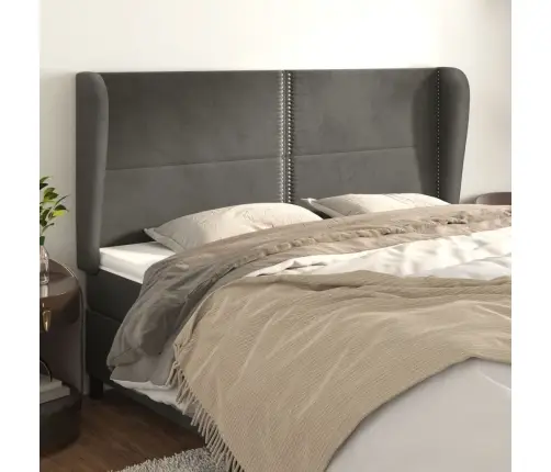 Voodipeats Servadega, Tumehall, 163X23X118/128 cm Samet