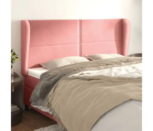 Galvgalis Ar Malām, 163X23X118/128 Cm, Rozā Samts Vidaxl Galvgalis Ar Malām, 163X23X118/128 Cm, Rozā Samts Vidaxl