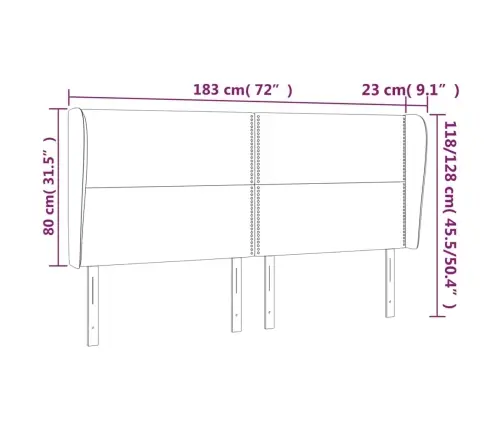 Voodipeats Servadega, Helehall, 183X23X118/128 cm Samet
