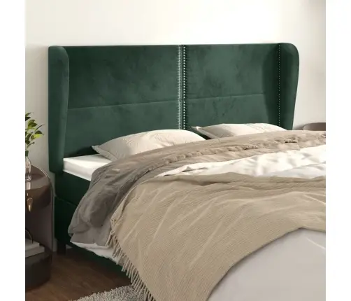 Galvgalis Ar Malām, 183X23X118/128 Cm, Tumši Zaļš Samts Vidaxl