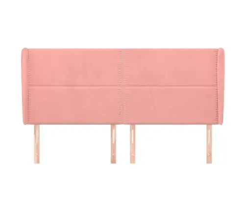 Galvgalis Ar Malām, 183X23X118/128 Cm, Rozā Samts Vidaxl