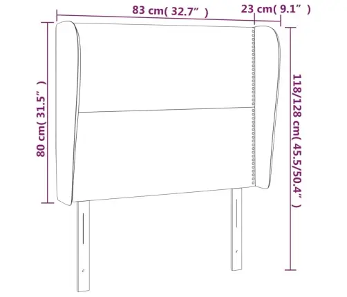 Galvgalis Ar Malām, 83X23X118/128 Cm, Balta Mākslīgā Āda Vidaxl