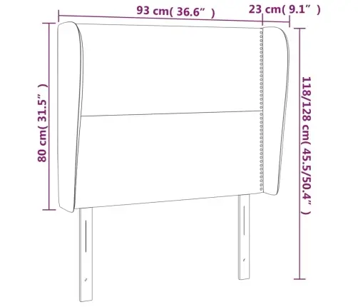 Galvgalis Ar Malām, 93X23X118/128 Cm, Balta Mākslīgā Āda Vidaxl