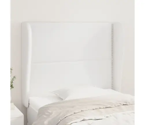 Galvgalis Ar Malām, 93X23X118/128 Cm, Balta Mākslīgā Āda Vidaxl