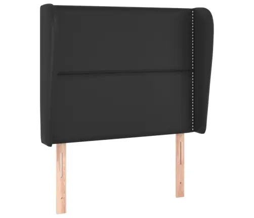 Voodipeats Servadega, Must, 103X23X118/128 cm Kunstnahk