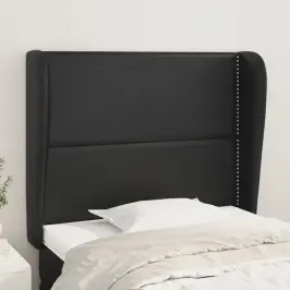 Galvgalis Ar Malām, 103X23X118/128 Cm, Melna Mākslīgā Āda Vidaxl