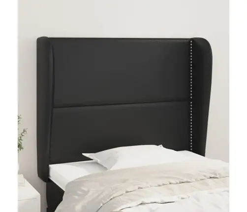 Voodipeats Servadega, Must, 103X23X118/128 cm Kunstnahk