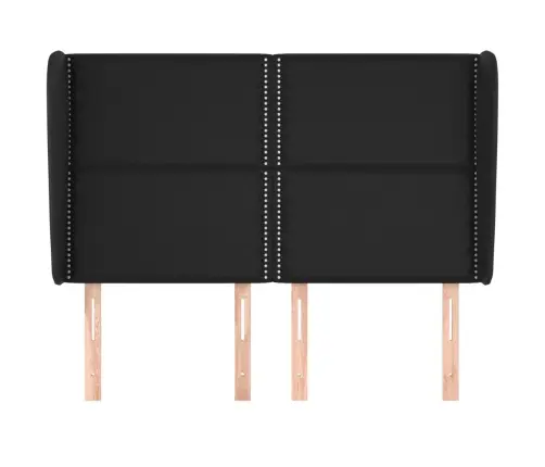 Galvūgalis Su Auselėmis, Juodas, 147X23X118/128cm Dirbtinė Oda