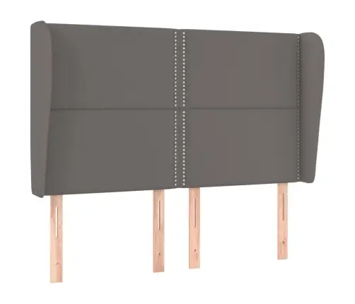 Galvūgalis Su Auselėmis, Pilkas, 147X23X118/128cm Dirbtinė Oda