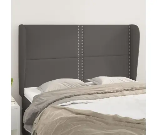 Galvūgalis Su Auselėmis, Pilkas, 147X23X118/128cm Dirbtinė Oda