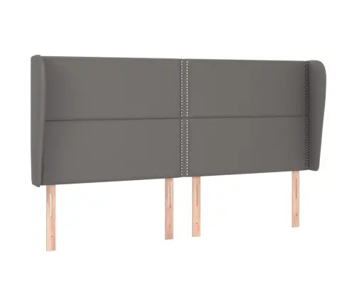 Galvgalis Ar Malām, 183X23X118/128 Cm, Pelēka Mākslīgā Āda Vidaxl