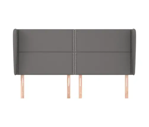 Galvgalis Ar Malām, 183X23X118/128 Cm, Pelēka Mākslīgā Āda Vidaxl