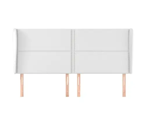 Galvgalis Ar Malām, 203X23X118/128 Cm, Balta Mākslīgā Āda Vidaxl