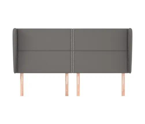 Galvgalis Ar Malām, 203X23X118/128 Cm, Pelēka Mākslīgā Āda Vidaxl Galvgalis Ar Malām, 203X23X118/128 Cm, Pelēka Mākslīgā Āda Vidaxl