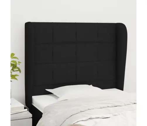 Galvūgalis Su Auselėmis, Juodas, 83X23X118/128cm Audinys