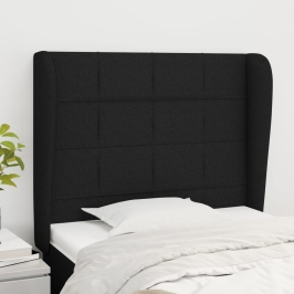 Galvgalis Ar Malām, 93X23X118/128 Cm, Melns Audums Vidaxl