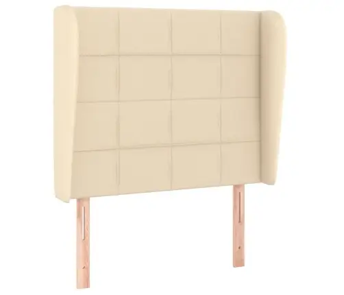 Galvgalis Ar Malām, 103X23X118/128 Cm, Krēmkrāsas Audums Vidaxl