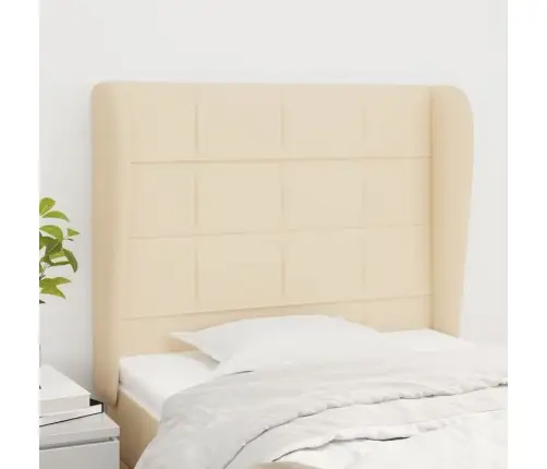 Galvgalis Ar Malām, 103X23X118/128 Cm, Krēmkrāsas Audums Vidaxl