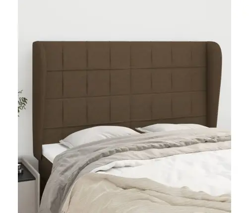 Galvgalis Ar Malām, 147X23X118/128 Cm, Tumši Brūns Audums Vidaxl