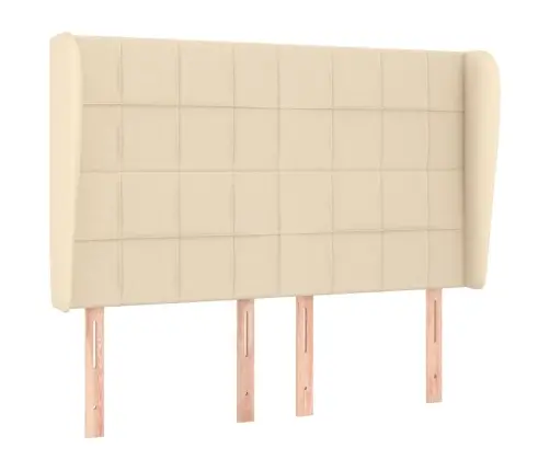 Galvgalis Ar Malām, 147X23X118/128 Cm, Krēmkrāsas Audums Vidaxl