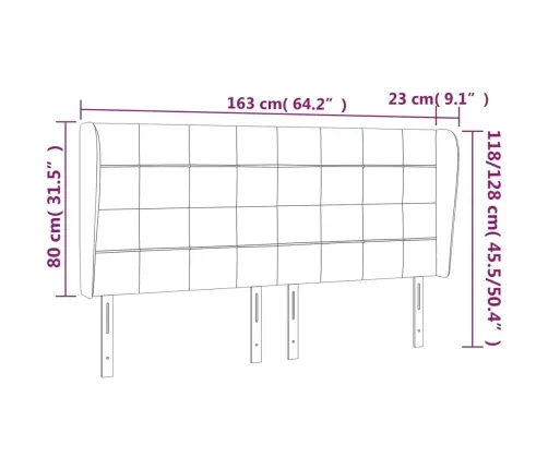 Voodipeats Servadega, Tumepruun, 163X23X118/128 cm Kangas