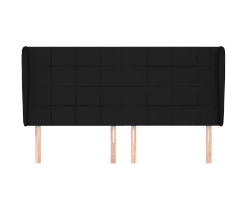 Galvgalis Ar Malām, 183X23X118/128 Cm, Melns Audums Vidaxl