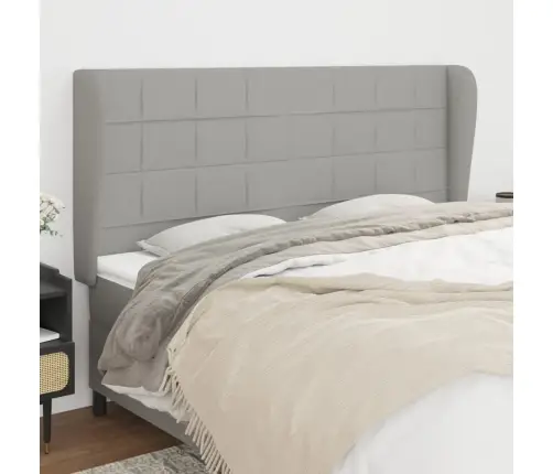 Galvgalis Ar Malām, 203X23X118/128 Cm, Gaiši Pelēks Audums Vidaxl