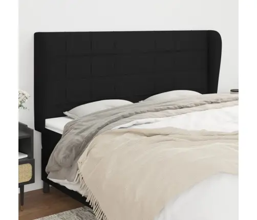 Galvgalis Ar Malām, 203X23X118/128 Cm, Melns Audums Vidaxl Galvgalis Ar Malām, 203X23X118/128 Cm, Melns Audums Vidaxl