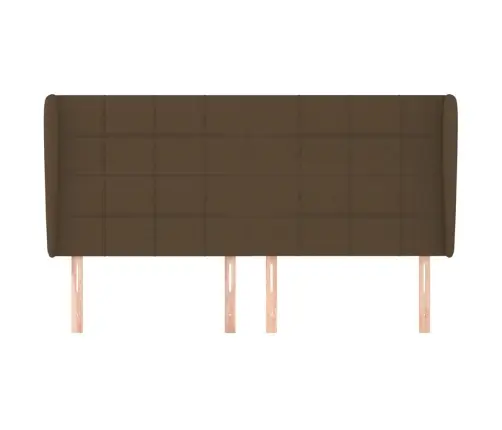 Galvgalis Ar Malām, 203X23X118/128 Cm, Tumši Brūns Audums Vidaxl
